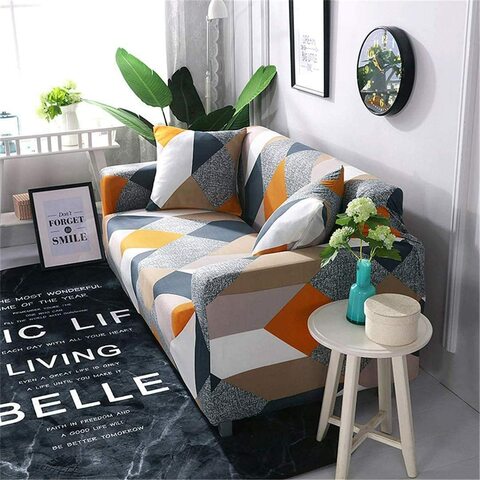 Buy Moonmen Sofa Cover 3 Seater Stretchable, Printed Anti-Slip Soft Sofa  Couch Cover Washable Furniture Protector For Living Room (Style-D) Online -  Shop Home & Garden on Carrefour UAE