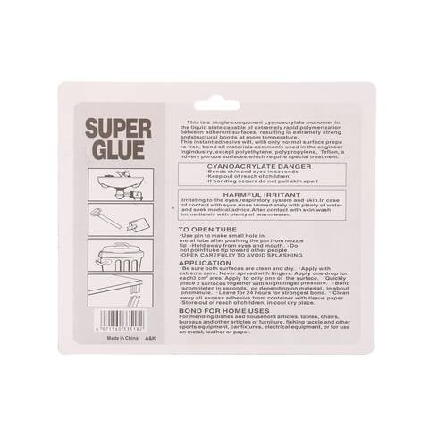 Super glue best sale ingredients