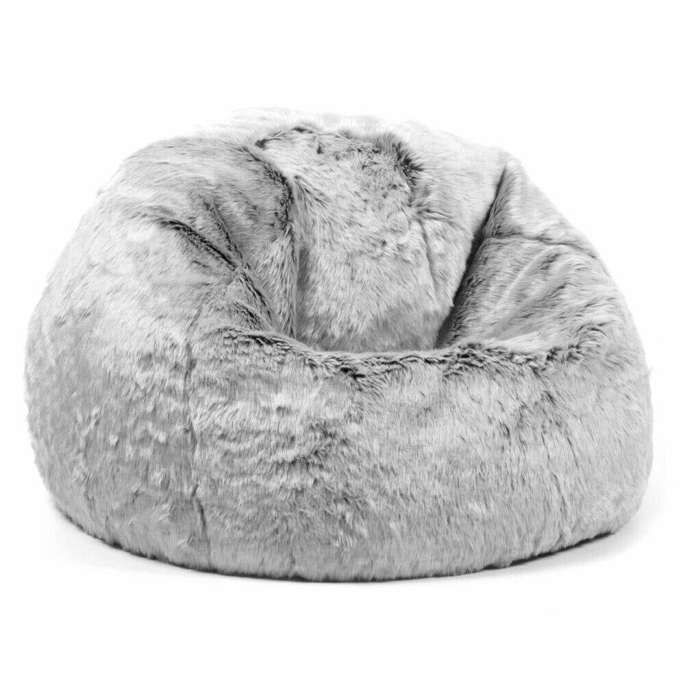 Buy Comfy Faux Fur Bean Bag Grey Online Shop Home Garden On Carrefour Uae