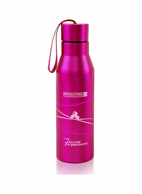 Royalford Double Wall Stainless Steel Vacuum Bottle Pink 7.7X31.4X5.5Cm