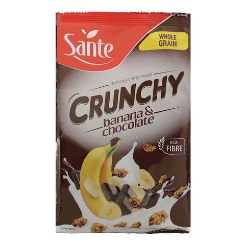 Buy Sante Crunchy Banana with Chocolate Muesli Packet - 350 gram in Egypt