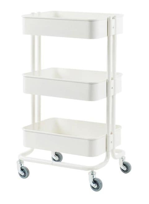 اشتري Generic - 3-Tier Utility Cart Storage Rack With Wheels White في الامارات