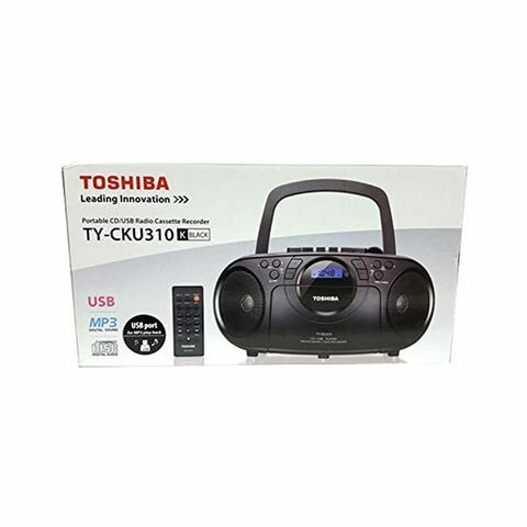 Toshiba Portable CD USB Radio Cassette Player Recorder TY-CKU310 Black
