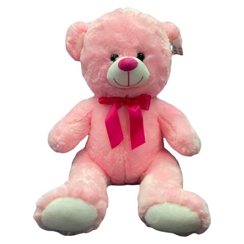 Plush 12 Pink Bear with Pink Bow (1 Set of 4)