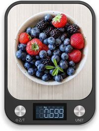 Royalpolar Food Scale, Multifunction Digital Kitchen Scale High Accuracy Electronic Food Weight With Large LCD Display, Stainless Steel Platform, Ultra Slim, From 11Lb/5Kg Up To 33Lb/15Kg (Black, 10)