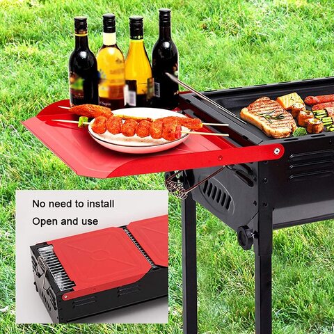Portable Barbecue Grill Stainless Steel Charcoal  Grill Folding Portable BBQ Grill with Bakeware Grilling Net and Storage Tray ​for Outdoor Picnic, Backyard  Camping