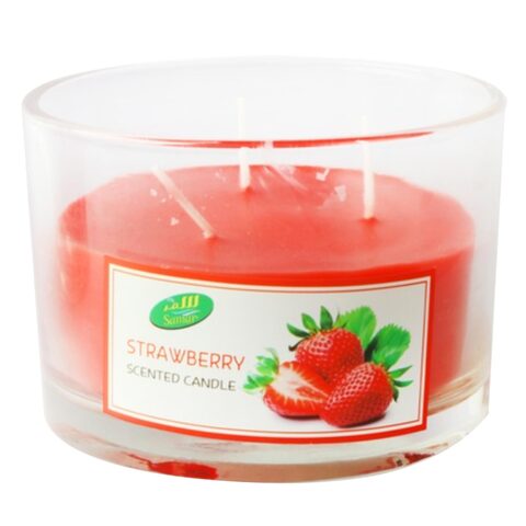Samar Glass Candle Jar 1 Piece - Strawberry 