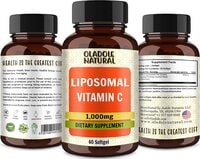 Oladole Natural Liposomal Vitamin C 1000mg High Absorption Ascorbic Acid - Supports Immune System And Collagen Booster - Powerful Antioxidant High Dose Fat Soluble - Lypo Spheric 60 Softgel