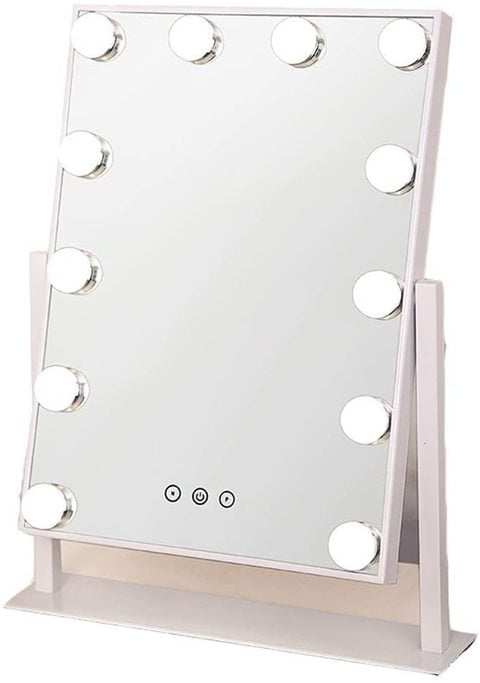 Led With Light Bulb Makeup Mirror, Desktop Vanity Mirror