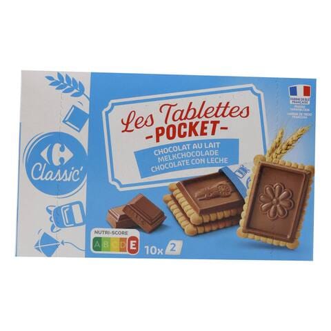 Carrefour Classic Pocket Milk Chocolate Tablet Biscuits 250g