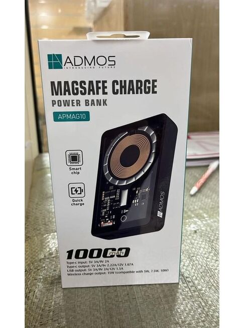 Buy Admos APMAG10 Transparent And Magnetic Portable Power Bank 10000MAH  With Fast Charging Online - Shop Smartphones, Tablets & Wearables on  Carrefour Saudi Arabia
