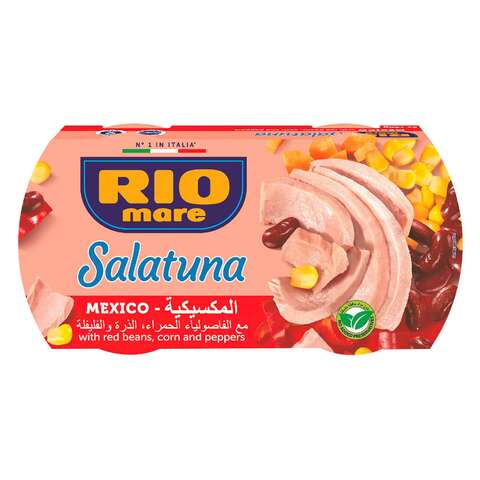 اشتري ريو ماري سلاتونا، تونة  بالخلطة المكسيكية، مع الفاصوليا الحمراء، الذرة والفليفلة 160 جرام × 2 في السعودية