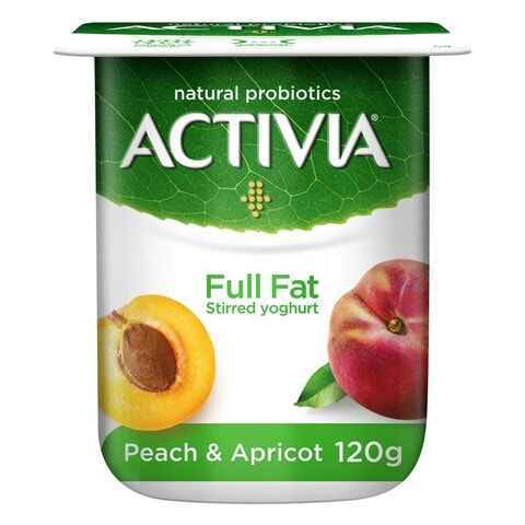 Activia Full Fat Stirred Yoghurt Peach And Apricot 120g