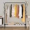 Showay Cloth Rack Cloth Stand Clothes Hanger Stand Clothes Clothes Hanger Dryer Rail With 8Pcs Branch Hook Bottom Storage 110cm Length Large Space For Shoes Clothes Jacket Umbrella Hats Scarf Handbags