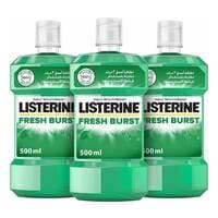 Listerine Fresh Burst Antiseptic Mouthwash 500ml Pack of 3