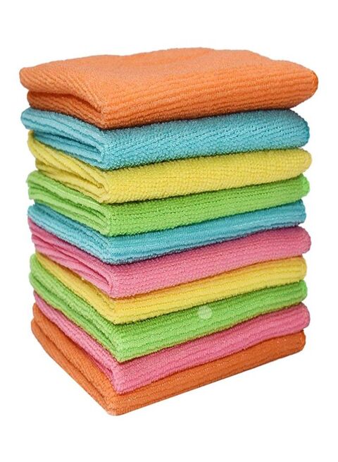 Buy Marrkhor 10-Piece Microfiber Cleaning Cloth Set Multicolor 30X40Cm ...