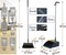 Dreamons Link Broom and Dustpan Set for Home, Long Handle Dust Pan and Broom Combo for Indoor Outdoor Heavy Duty Broom Dustpan Set for Kitchen Lobby Office Upright Standing Dustpan with Teeth (Blue)