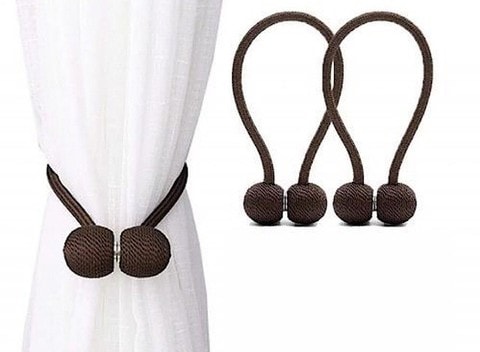 Deals For Less - Magnetic Tieback , Curtain Holder , Brown  Color