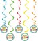 Creative Converting Bright Birthday Dizzy Danglers 5-Pack- 39-inch x 4.5-inch Size- Multicolor