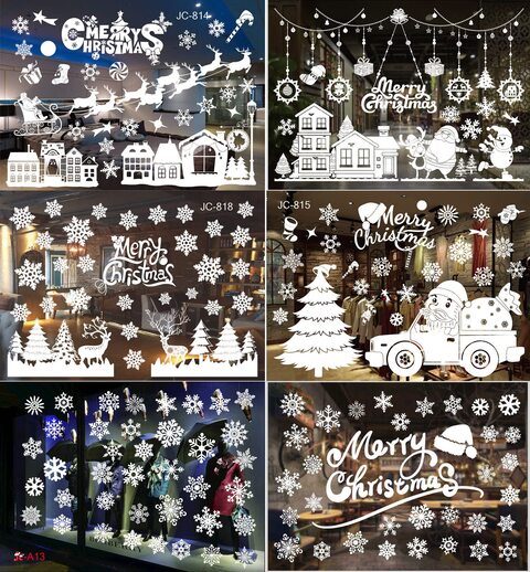 Christmas Windows Clings Christmas Snowflake Window Clings