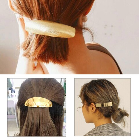 Buy Aiwanto 3pcs Gold Metal Barrette Elegant Different Design