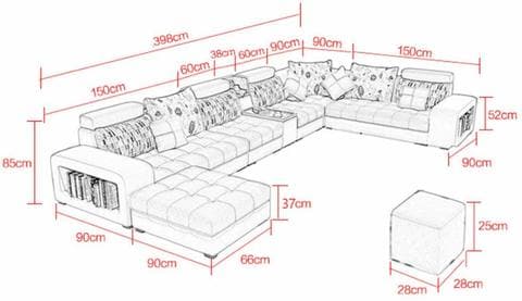 Living Room Sofa - Sofa set - Fashion Fabric Sofa - Combination Set - Cafe Hotel Furniture - Simple Leisure Sofa.GREY