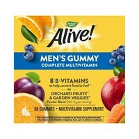 Nature&#39;s Way Alive! Men&#39;s Gummy Orchard Fruits And Garden Veggies Multivitamin Daily Supplement 60 Gummies