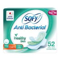 Sofy Anti-Bacterial Original Slim Sanitary Pads With Wings Large White 52 Pads