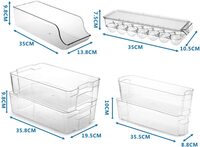 Set of 6 Refrigerator and Freezer Stackable Storage Organizer Bins with Handles, Clear for Freezer, Fridge, Kitchen, Countertops, Cabinets