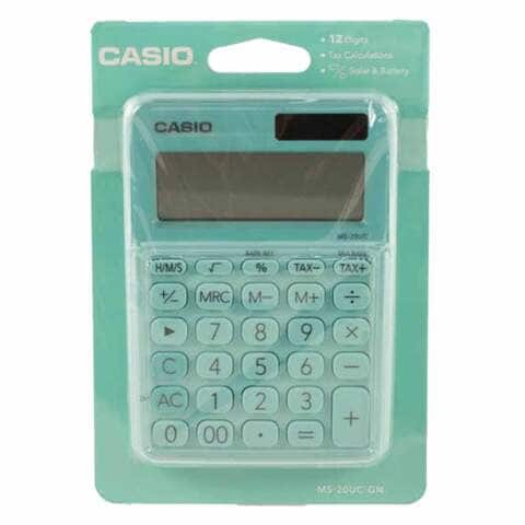 Casio MS-7UC-GN Mini Desk Calculator Green 1 Piece