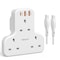 Multi Plug Extension Power Adapter with USB-C to USB-C Cable 2x USB-A and 20W USB-C Ports 3 Way Wall Charger Electrical Extender Outlet Adaptor USB-C to USB-C Cable