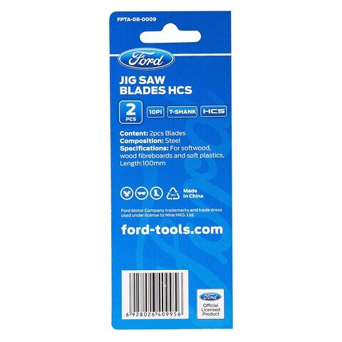 Ford HCS T-Shank Jig Saw Blade Silver Pack of 2