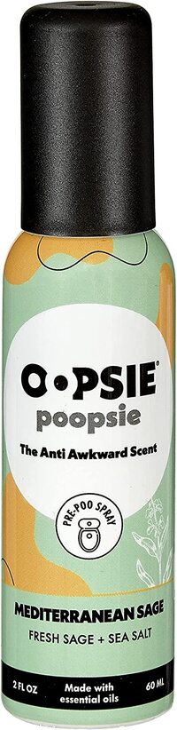 Aromar Oopsie Poopsie Pre-Poo Toilet Spray, Discreet &amp; Portable Original Odor Deodorizer Scents. 2Oz Bottle - Mediterranean Sage