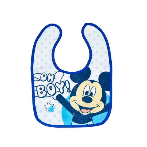 Disney Mickey Printed Cotton Bib Blue 3 PCS