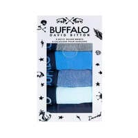 Buffalo Men Boy&#39;s Boxer Cotton Briefs, Underwear Comfort ,Stretchy Waistband, Breathable 6-pack Assorted Multipack, M/M 8-10