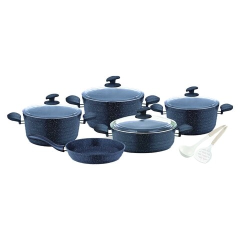 Home Maker Granitec Cookware Set Blue Pack of 11