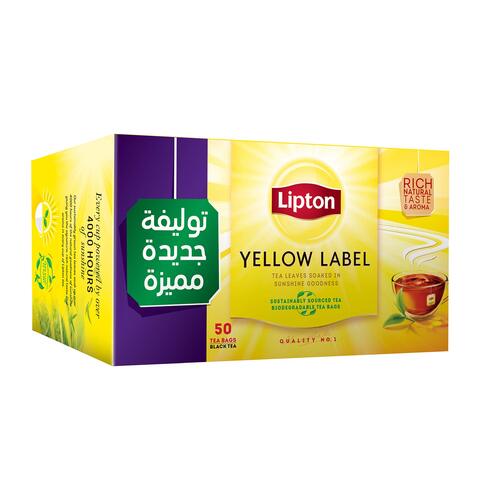 Buy Lipton Yellow Label Black Tea - 50 Tea Bags in Egypt