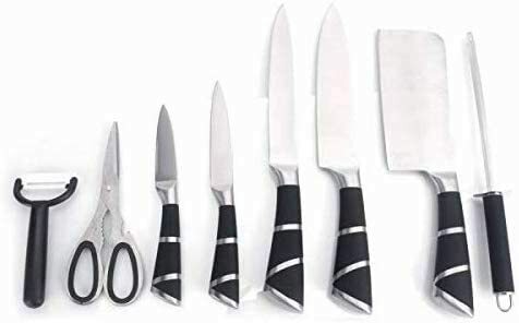 Buy Dessini 9 Pcs Kitchen Knife Set With 360 Deg Rotating Acrylic Stand Black 24 Cm Online Shop Home Garden On Carrefour Uae