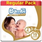 Buy Sanita Bambi Size 2 Small 3-6Kg Diapers 19 Pieces in Kuwait