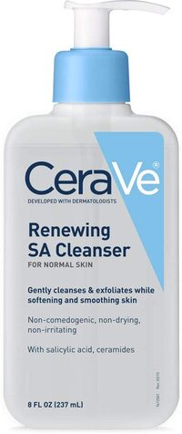 Cerave Sa Cleanser Salicylic Acid Face Wash With Hyaluronic Acid, Niacinamide &amp; Ceramides Bha Exfoliant For Face 8 Ounce, Multi, 8 Fl Oz (Pack Of 1)