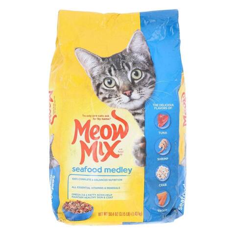 Buy Meow Mix Dry Seafood Medley Cat Food 1.43kg Online Carrefour