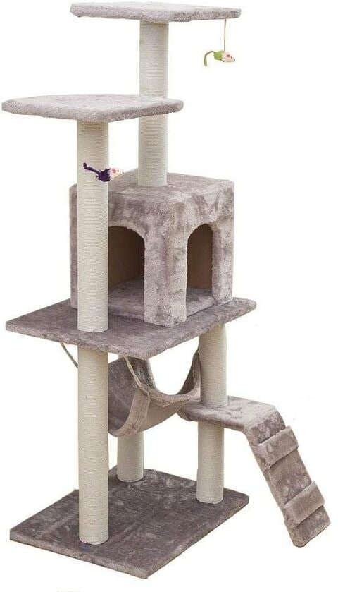 اشتري Generic Cat Climbing Tree Tower Condo Scratcher Furniture Kitten House Hammock With Scratching Post And Toys For Cats Kittens Playhouse في الامارات