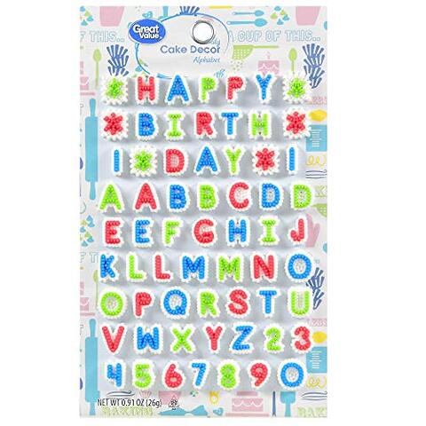 Generic Candy Cake Decor, (Alphabets And 1-10) - Multicolor