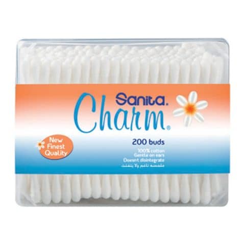 Sanita Charm Cotton Buds Box 200Pieces