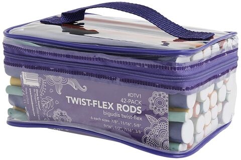 Buy Doreen 42 Pack Twist-flex Rods 7 Sizes Flexible Curl Sponge Flexi Hair Roller Set Hair Foam Curler Hot Roller Set(purple package)（GC1121A） in UAE