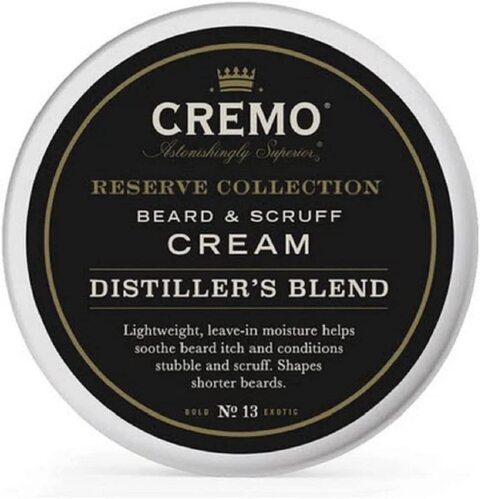 اشتري Cremo Beard  Scruff Cream, Distillers Blend (Reserve Collection), 4 OZ, Soothe Beard Itch, Condition And Offer Light-Hold Styling For Stubble And Scruff في الامارات