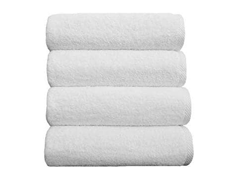 4 Pack Cotton Bath Mat for Bathroom Floor Towel - Turkish Bath Mat Set of  4-100% Cotton Reversible Washable Absorbent Feet Towel 18 X 34 Inches White