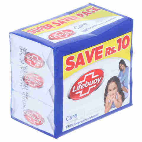 Lifebouy Care with Activ Silver Soap Bar 106 gr (Pack of 3)