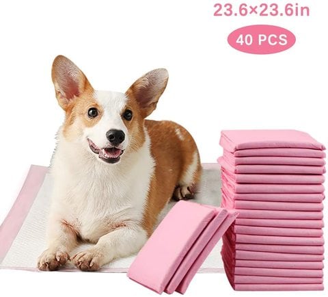 اشتري Generic Large Dog Pads | Thicker Heavy Absorbency Pet Diapers, Quick Drying Pet Training And Puppy Pads, Dog Diapers -40 Pcs (23.623.6 Inches) في الامارات