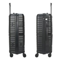 Hard Case Trolley Luggage Set of 3 For Unisex Polypropylene Lightweight 4 Double Wheeled Suitcase With Built In TSA Type Lock Travel Bag KH1005 Black